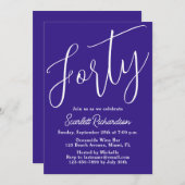 Veertig moderne script Paarse 40ste verjaardagsfee Kaart (Voorkant / Achterkant)