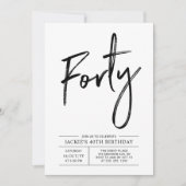 veertig | Moderne uitnodiging van de 40e verjaarda (Voorkant)