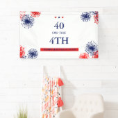 Veertig op 4 juli Aangepast Vuurwerk van Birthday Spandoek (Insitu)