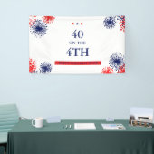 Veertig op 4 juli Aangepast Vuurwerk van Birthday Spandoek (Beurs)