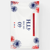 Veertig op 4 juli Aangepast Vuurwerk van Birthday Spandoek (Verticaal)
