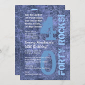 Veertig Rocks! 40e Birthday Blue Jeans Grunge Kaart (Voorkant / Achterkant)