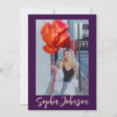 Veertig roze Paarse moderne 40ste verjaardagsfeest Kaart (Achterkant)