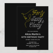 Veertig Sassy & Classy Goud Zwart 40e Verjaardag Kaart (Voorkant / Achterkant)