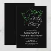 Veertig Sassy & Classy Zwart 40ste verjaardagsfees Kaart (Voorkant / Achterkant)