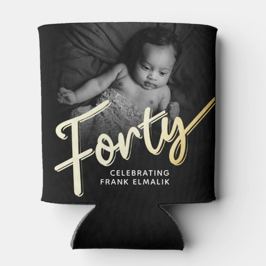 Veertig script goud 40e verjaardag foto's blikjeskoeler (Achterkant)