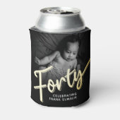 Veertig script goud 40e verjaardag foto's blikjeskoeler (Blikje Achterkant)