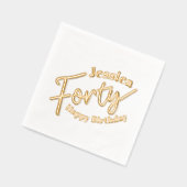 Veertig script gouden witte aangepaste naam 40e ve folie servetten (Links)