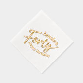 Veertig script gouden witte aangepaste naam 40e ve folie servetten (Rechts)