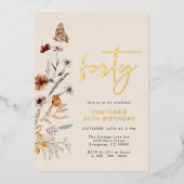 Veertig verjaardag folie uitnodiging (Voorkant)