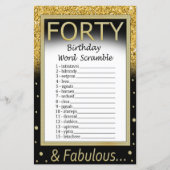 Veertig verjaardag Word Scramble Game (Voorkant)