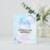 Veertig verjaardagsfeest Waterverf pastel Briefkaart (Staand voorkant)
