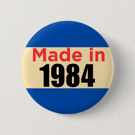 Veertig verjaardagspeld gemaakt in 1984 retro ronde button 5,7 cm