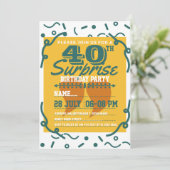 Veertig verrassingsverjaardagsfeest Modern  geel Kaart (Staand voorkant)