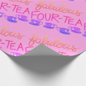 Veertig Vier-thee 40e Verjaardag Wrapping Papier (Hoek)