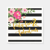 Veertig Vijf & Fabulous servet - Zwart/Witte Strep (Voorkant)