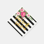 Veertig Vijf & Fabulous servet - Zwart/Witte Strep (Hoek)