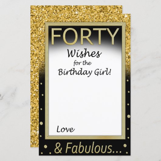 Veertig wensen voor het verjaardagsmeisje (Voorkant / Achterkant)