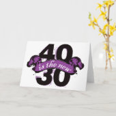 Veertig zijn Nieuwe Dertig - Paars Kaart (Gele Bloem)