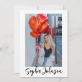 Veertig Zwart & Wit Modern 40e Verjaardagsfeest Kaart (Achterkant)