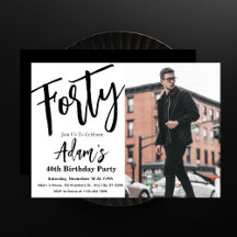 Veertig Zwart & Wit Modern 40e Verjaardagsfeest