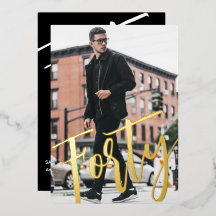 Veertig Zwart Wit Modern 40e Verjaardagsfeestje Go