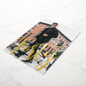 Veertig Zwart Wit Modern 40e Verjaardagsfeestje Go Folie Uitnodiging (Gedraaid)