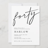 Veertig zwarte en witte uitnodiging (Voorkant)