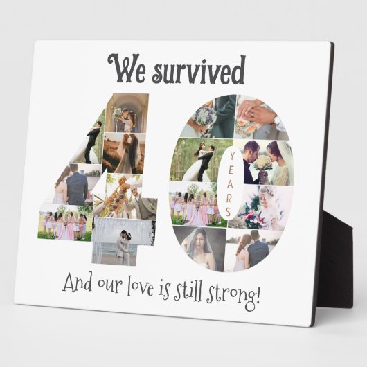 Veertigjarig huwelijksjubileum foto fotoplaat (Zijkant)