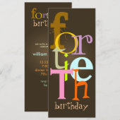 Veertigste / 40ste verjaardagsfeest uitnodigingen (Voorkant / Achterkant)