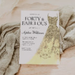 Veertigste Gouden Sparkle Dress 40ste Verjaardagsf Kaart<br><div class="desc">Fortieth Gold Sparkle Dress 40th Birthday Party Invitation Variaties op de uitnodiging en bijpassende artikelen in onze winkel</div>