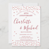 Veertigste huwelijksverjaardag Ruby Hearts Script Kaart (Voorkant)