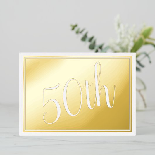 Veertigste Jubileum - goudkoorts uitnodiging (Staand Voorkant)