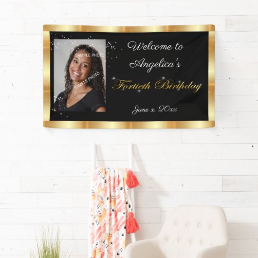 Veertigste verjaardag, Gouden glitter, Sparkle Spandoek (Insitu)