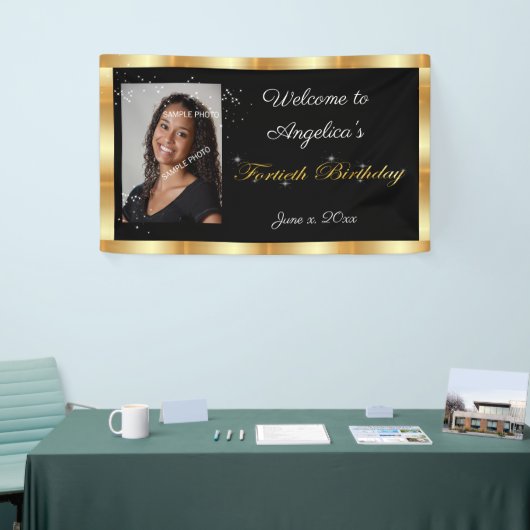 Veertigste verjaardag, Gouden glitter, Sparkle Spandoek (Beurs)