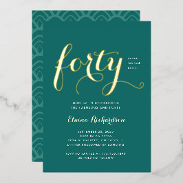Veertigste verjaardag uitnodiging glamoureus