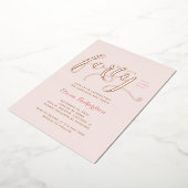 Veertigste verjaardag uitnodiging Glamoureuze Roze (Gedraaid)