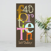 Veertigste verjaardag van de uitnodigingen (Staand voorkant)