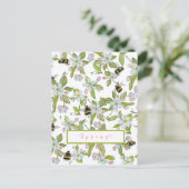 Veertuinbloei en hommels briefkaart (Staand voorkant)