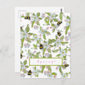 Veertuinbloei en hommels briefkaart (Voorkant / Achterkant)