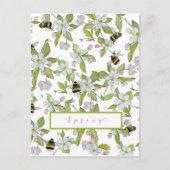 Veertuinbloei en hommels briefkaart (Voorkant)