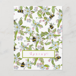 Veertuinbloei en hommels briefkaart