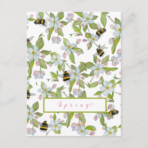 Veertuinbloei en hommels briefkaart