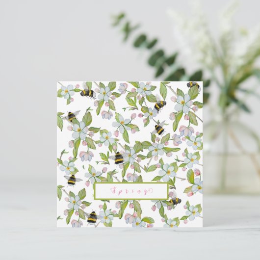Veertuinbloei en hommels kaart (Staand voorkant)
