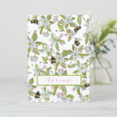 Veertuinbloei en hommels kaart (Staand voorkant)