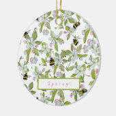 Veertuinbloei en hommels keramisch ornament (Links)