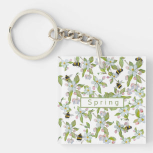 Veertuinbloei en hommels sleutelhanger