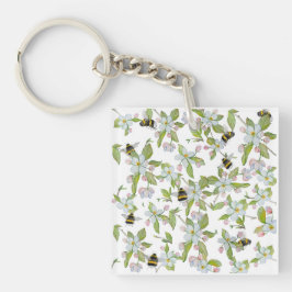 Veertuinbloei en hommels sleutelhanger