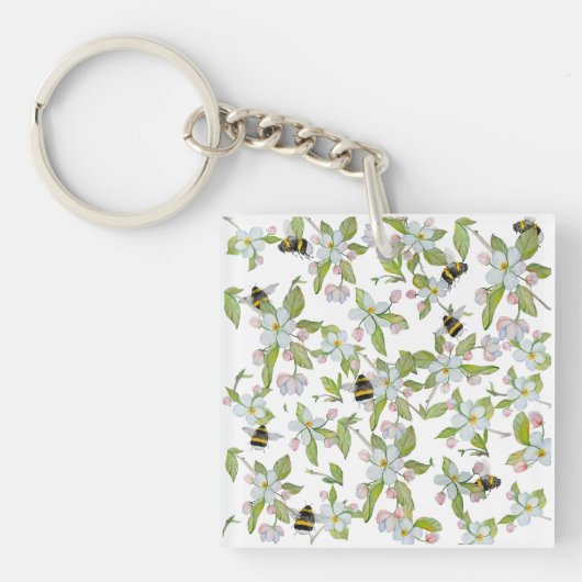 Veertuinbloei en hommels sleutelhanger (voorkant)