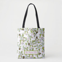 Veertuinbloei en hommels tote bag